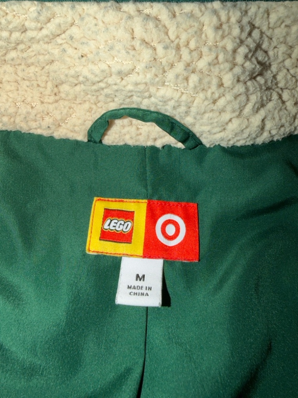 LEGO x Target Sherpa Fleece Jacket Size M Cream/Green - Picture 3 of 7